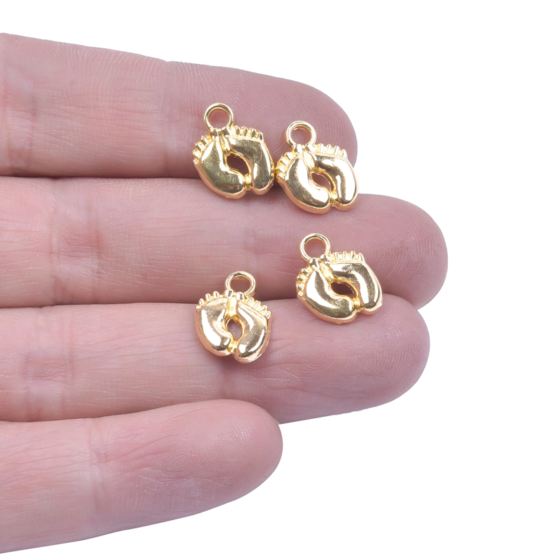 Jewelry Making 3 Year Old - 20-50pcs Charms Baby Feet Foot Gold