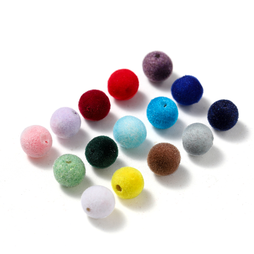 Bead Mat Velvet - 30Pcs 8/10mm Colorful Acrylic Flocking Velvet