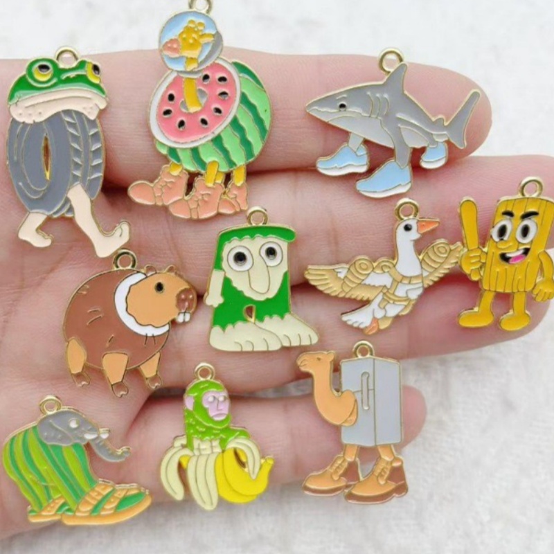 Jewelry Making Jewelry - 10pcs Creative Alloy Drip Oil Jewelry,