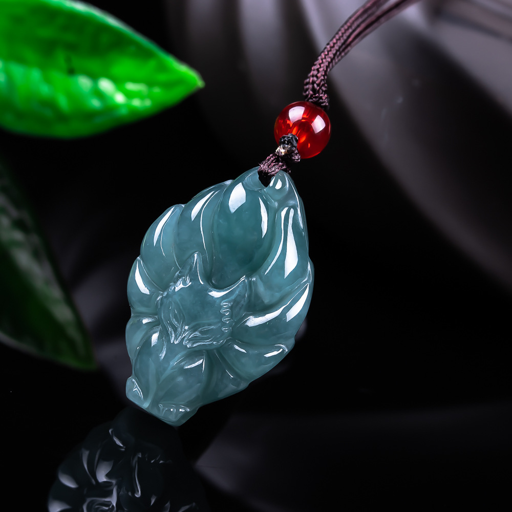 Jewelry Making Jewelry - Natural Burmese Jadeite Fox Pendant Necklace