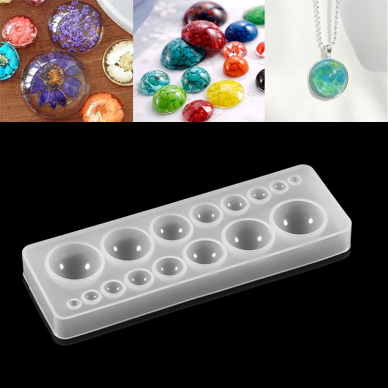 Jewelry Making Tools List - 1pcs Silicone Mold Half Ball Oblate