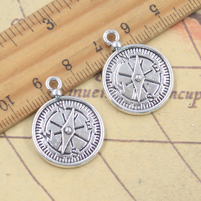 Jewelry Making Guide - 10pcs Charms Compass Guide 27x20mm Antique