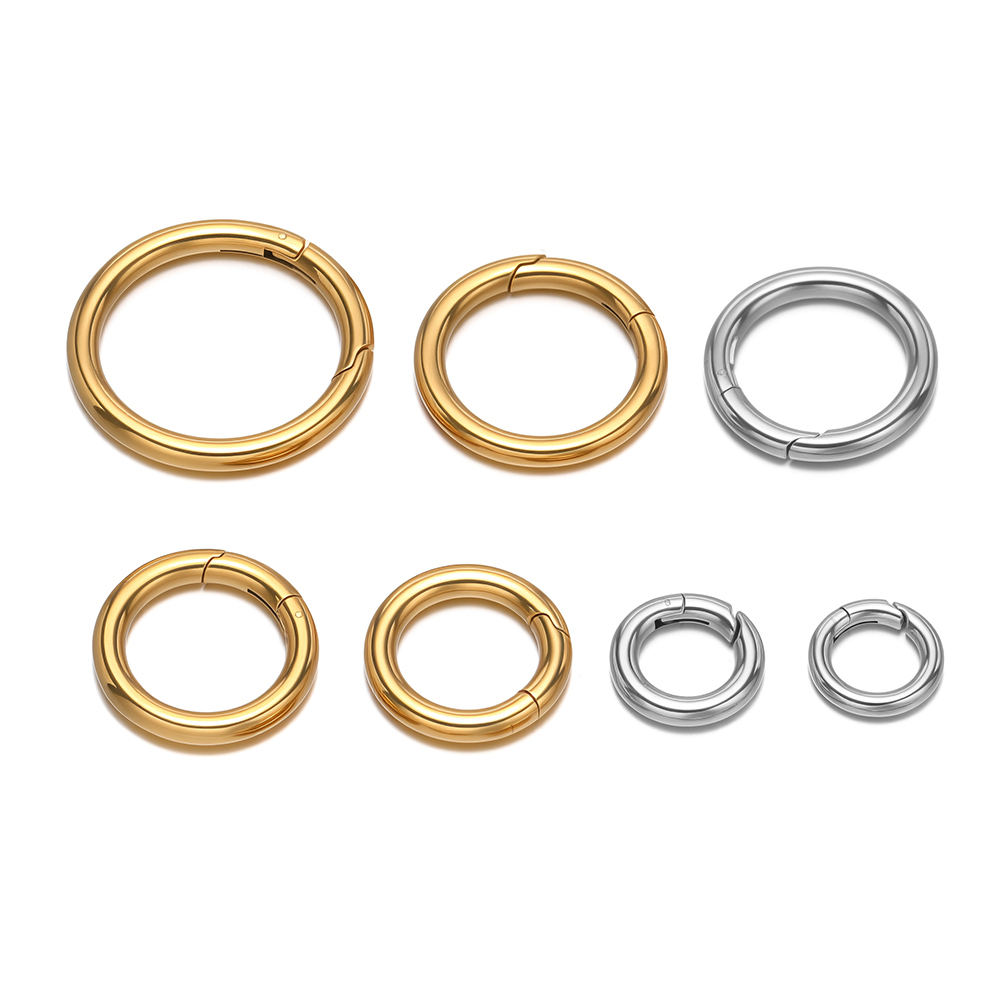 Jewelry Making Metals - 2Pcs/Lot Round Spring Clasps Stainless Steel