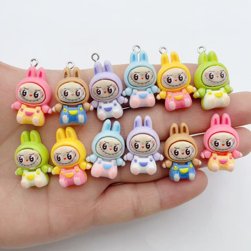 Jewelry Making Parts - 10Pcs Kawaii Rabbit Strawberry House Resin