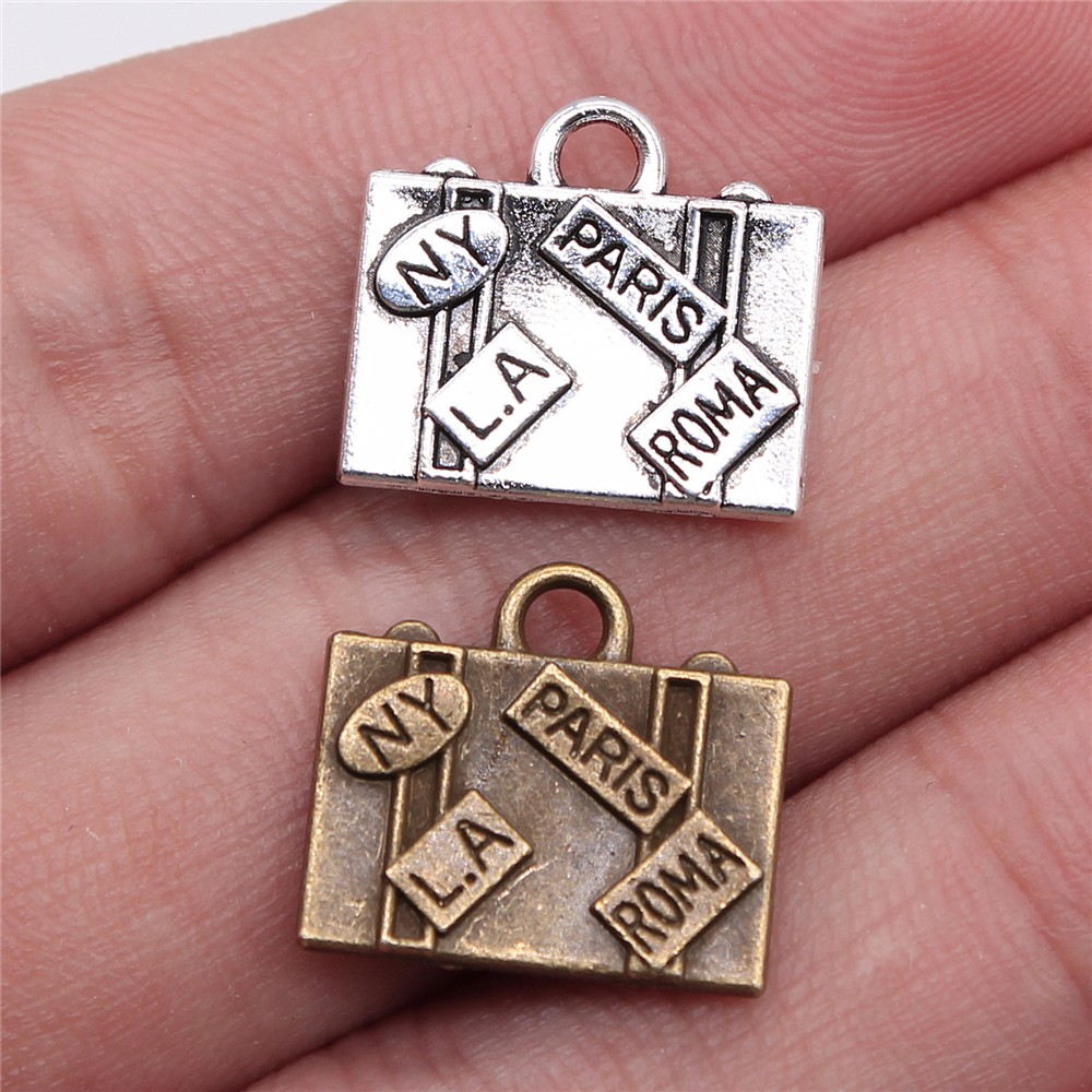 Jewelry Making New York - WYSIWYG 5pcs 15x16mm Charms Travel Bags