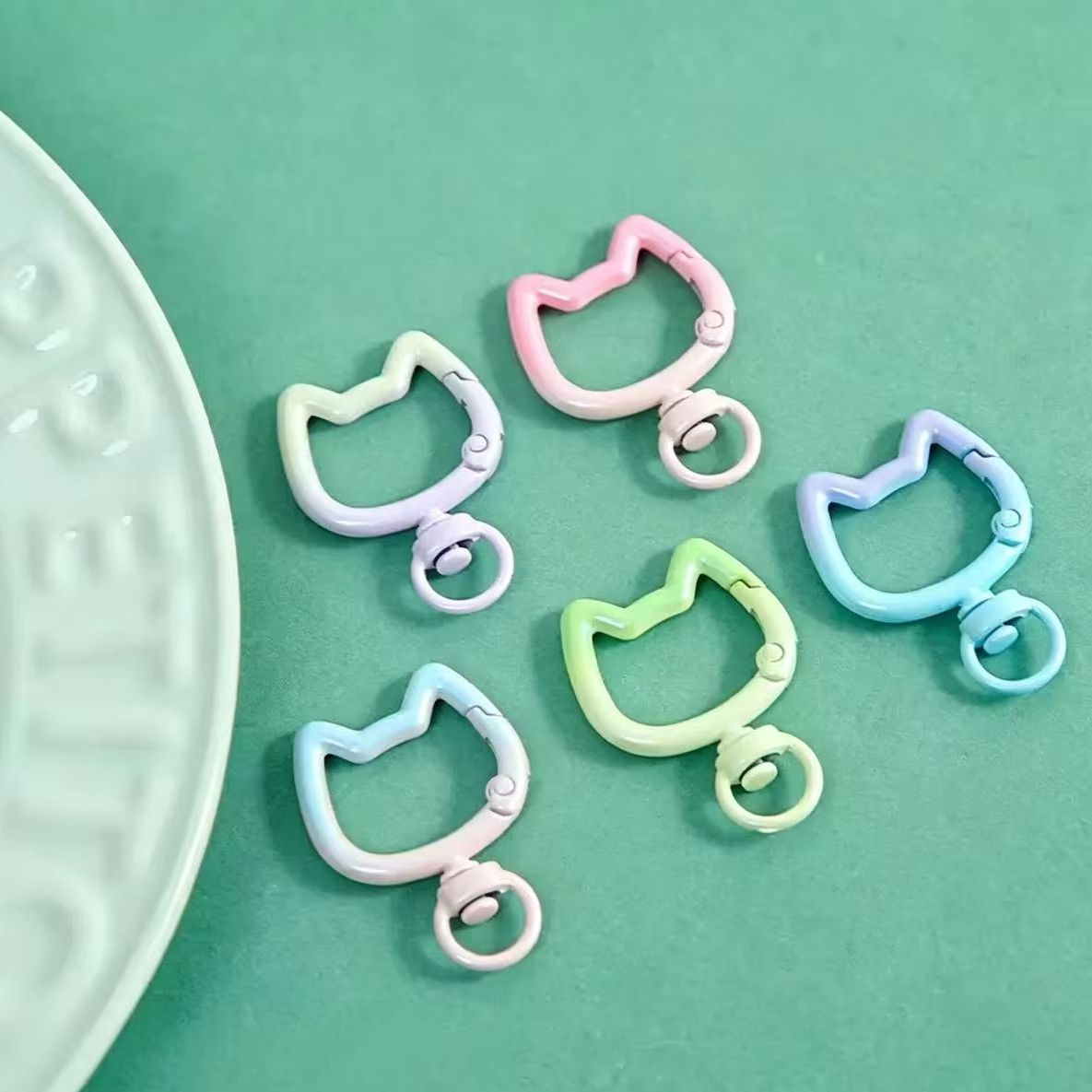 Jewelry Making Essentials - 5-10PCS Gradient Cute Cat Clasp Openable