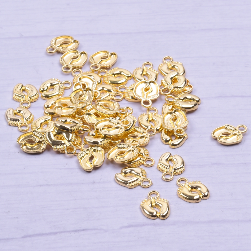 20-50pcs Charms Baby Feet Foot - Jewelry Making 3 Year Old review and price