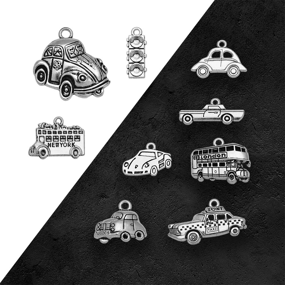 Silver Plated Taxi Bus Car Tra - Jewelry Making New York review and price