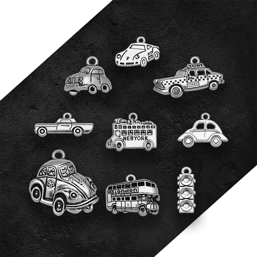 Silver Plated Taxi Bus Car Tra - Jewelry Making New York review and price