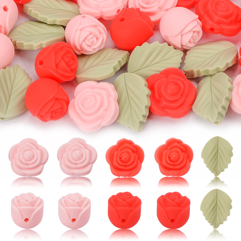 LOFCA 30Pcs Rose Silicone Bead - Jewelry Making 3 Year Old review and price