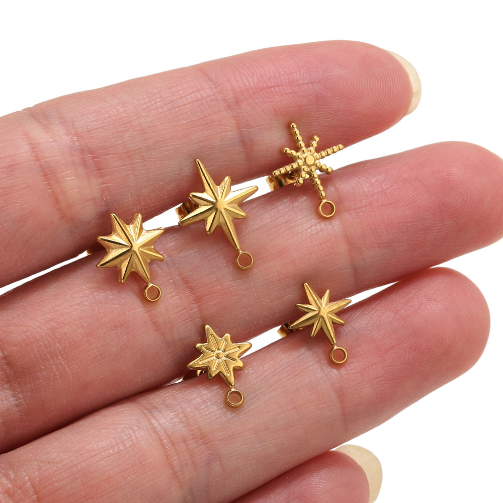 6pcs Stainless Steel Star Earr - Jewelry Making Tools List review and price