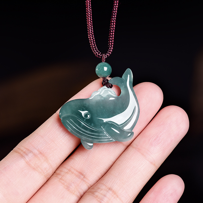 Natural Burmese Jadeite Whale  - Jewelry Making Jewelry review and price