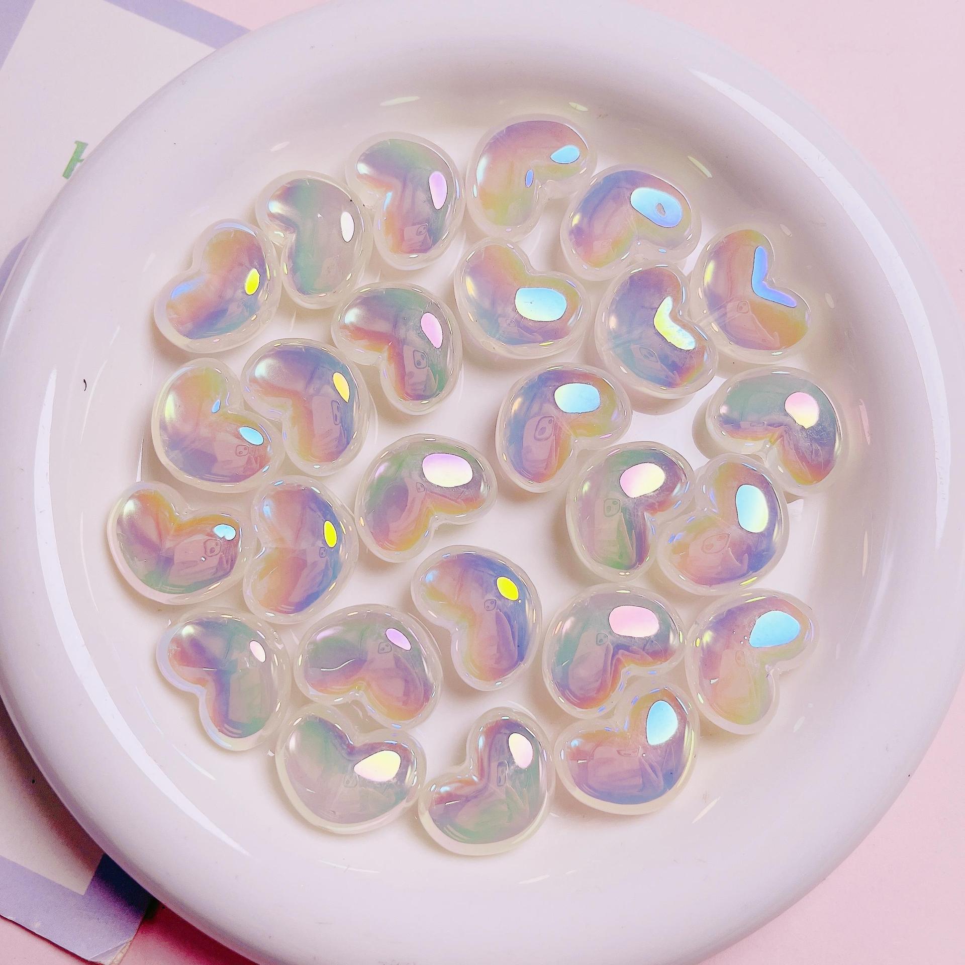 10Pcs Heart Transparent Glitte - Jewelry Making Ideas With Beads review and price