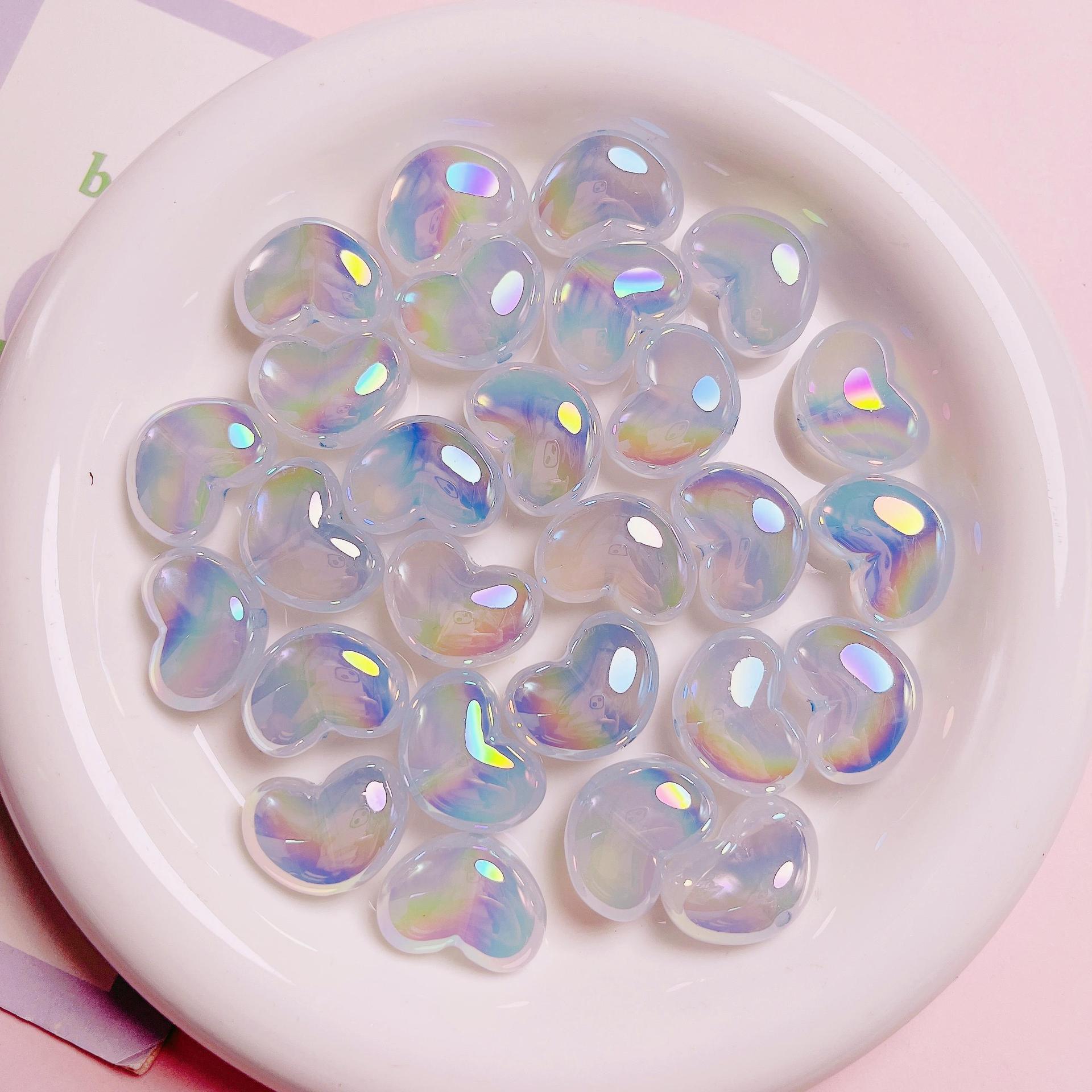 10Pcs Heart Transparent Glitte - Jewelry Making Ideas With Beads review and price