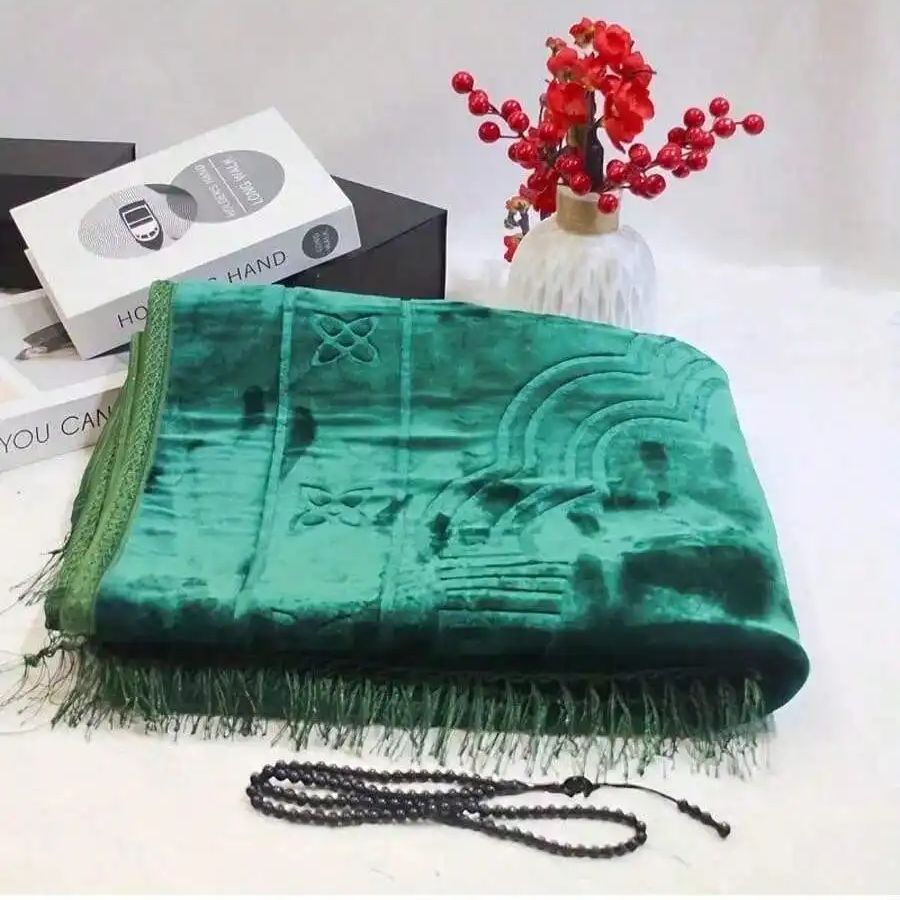 2pcs/1 set Prayer Rug Muslim V - Bead Mat Velvet review and price