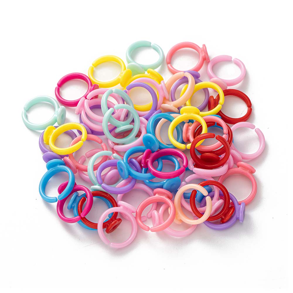 100pcs Clear Plastic Adjustabl - Jewelry Making 3 Year Old review and price
