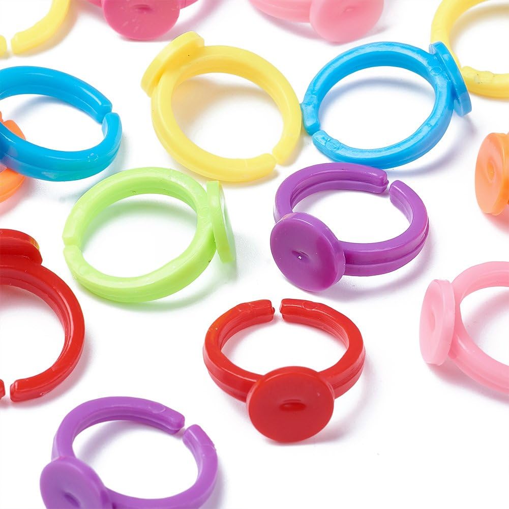 100pcs Clear Plastic Adjustabl - Jewelry Making 3 Year Old review and price