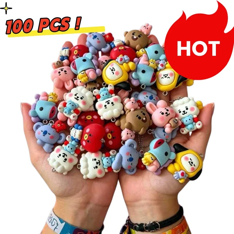 7pcs BT21 Resin Cartoon Charm  - Jewelry Making Parts review and price