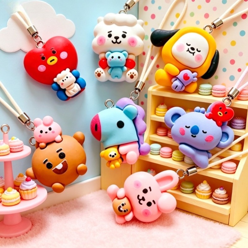 7pcs BT21 Resin Cartoon Charm  - Jewelry Making Parts review and price