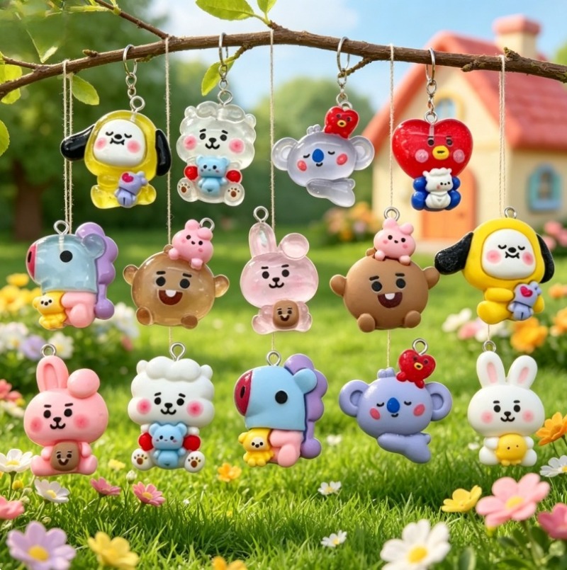 7pcs BT21 Resin Cartoon Charm  - Jewelry Making Parts review and price