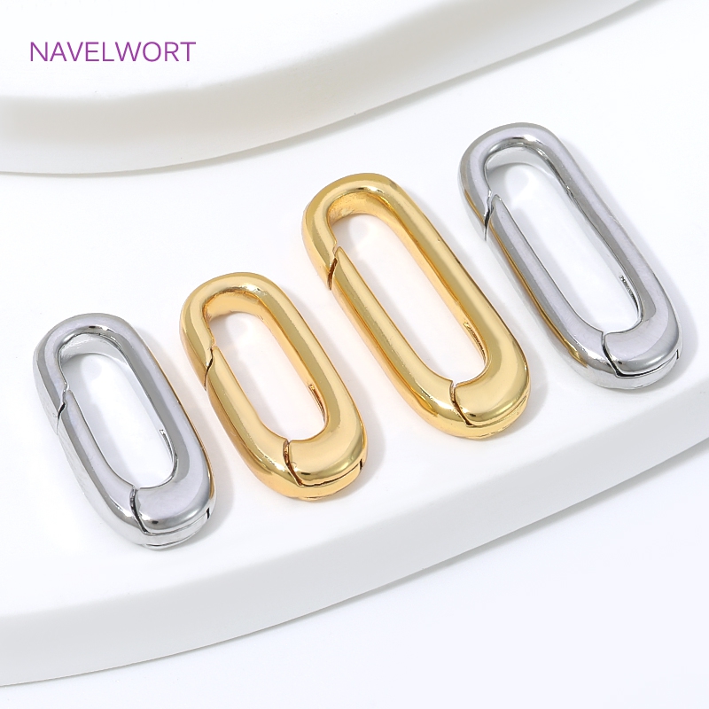 1/2/4Pcs 18K Gold Plated Oval  - Jewelry Making Essentials review and price