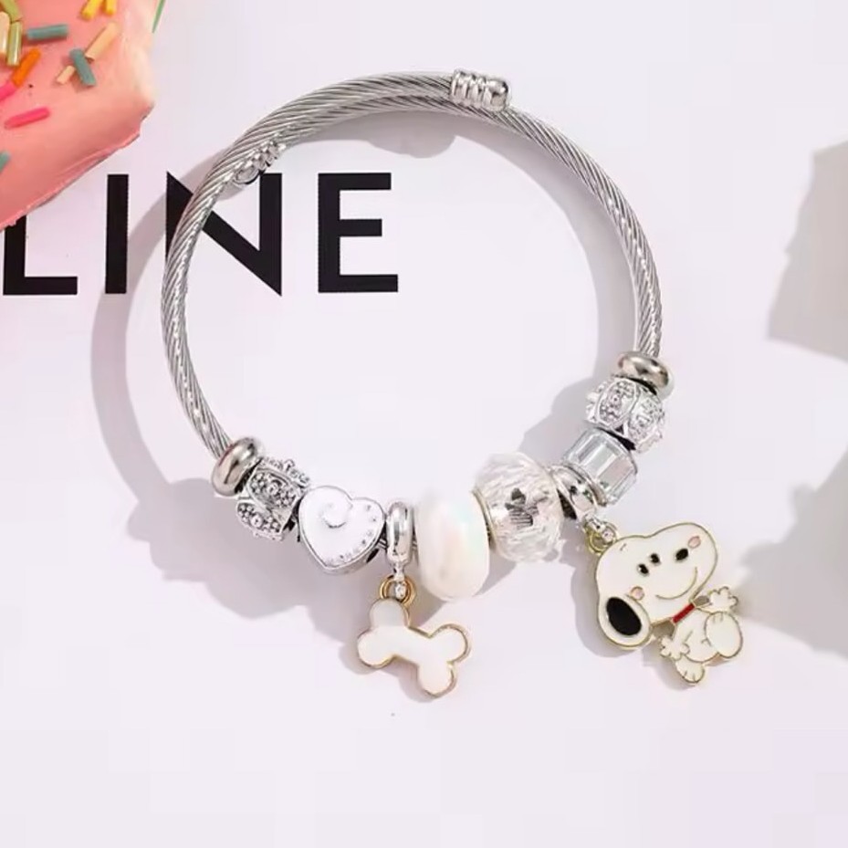 Cute Cartoon Snoopy Bone Heart - Jewelry Making Metals review and price