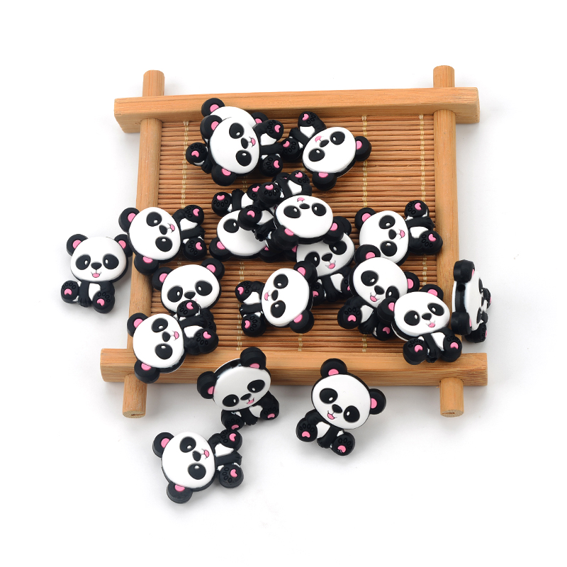 Panda Silicone Beads 5pcs/lot  - Jewelry Making 3 Year Old review and price