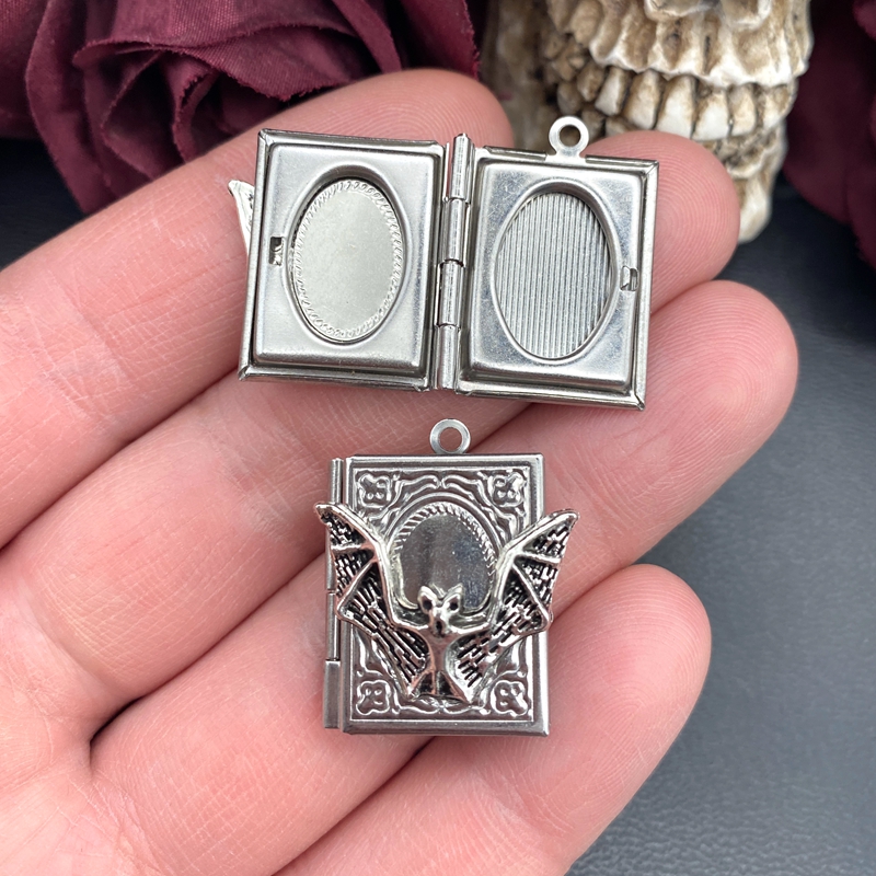 2pcs 27*22mm Bat Book Locket C - Jewelry Making Guide Book review and price