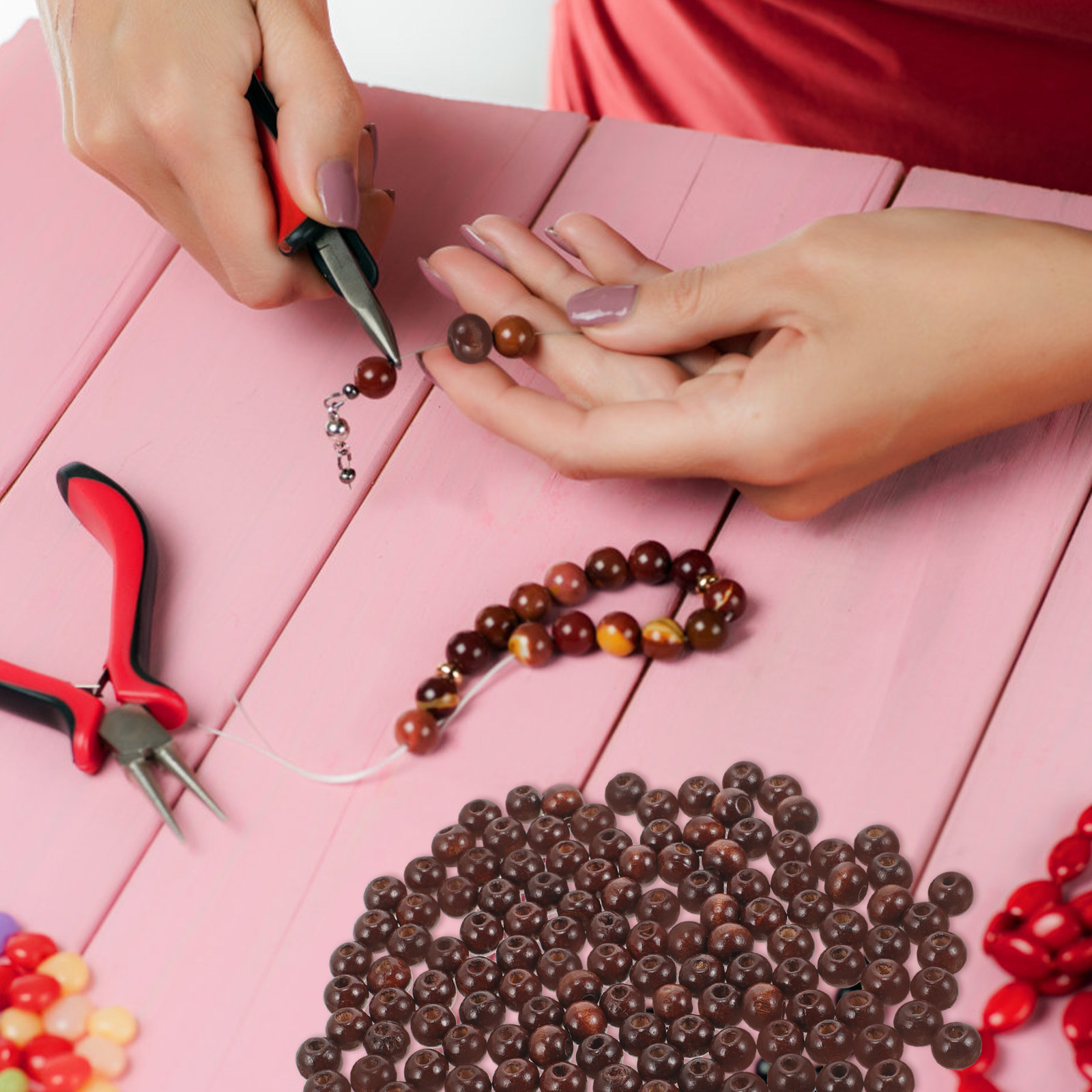 500Pcs Wooden Beads for DIY Cr - Jewelry Making Ideas With Beads review and price