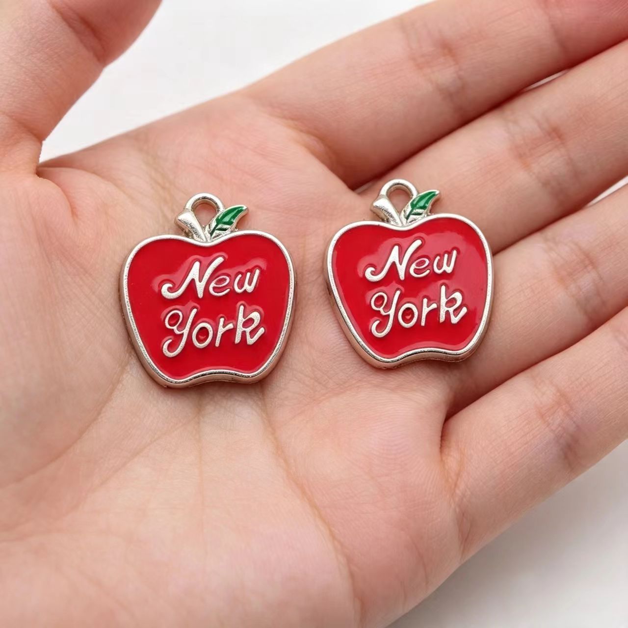 10Pcs Enamel Apple New York Ch - Jewelry Making New York review and price