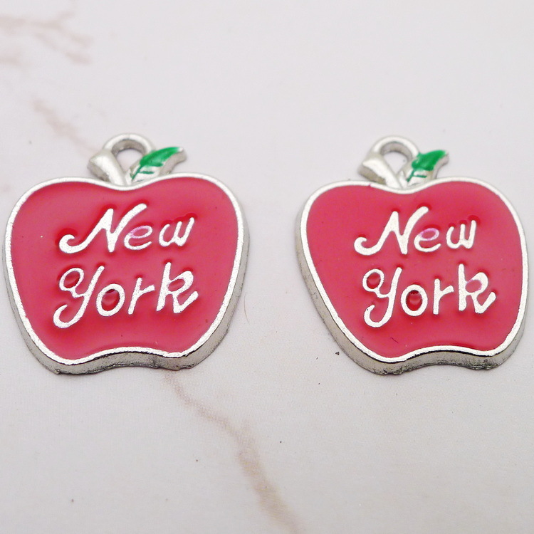 10Pcs Enamel Apple New York Ch - Jewelry Making New York review and price