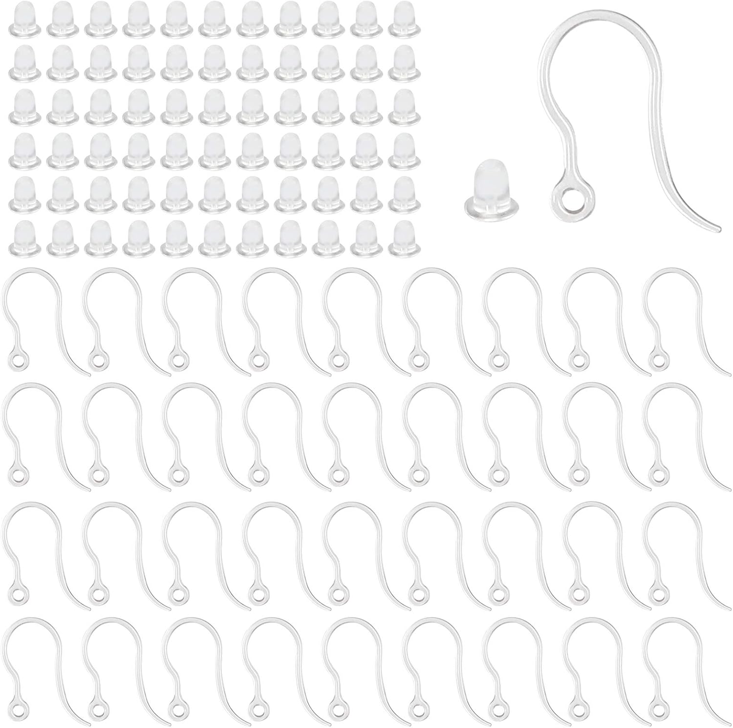40pcs Clear Plastic Earring Ho - Jewelry Making Essentials review and price