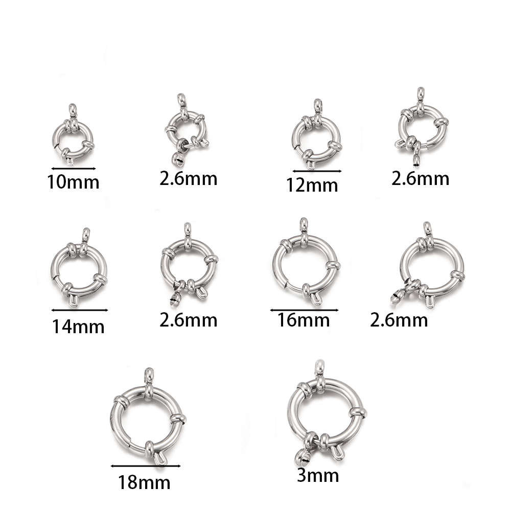 2pcs Stainless Steel Round Spr - Jewelry Making Metals review and price