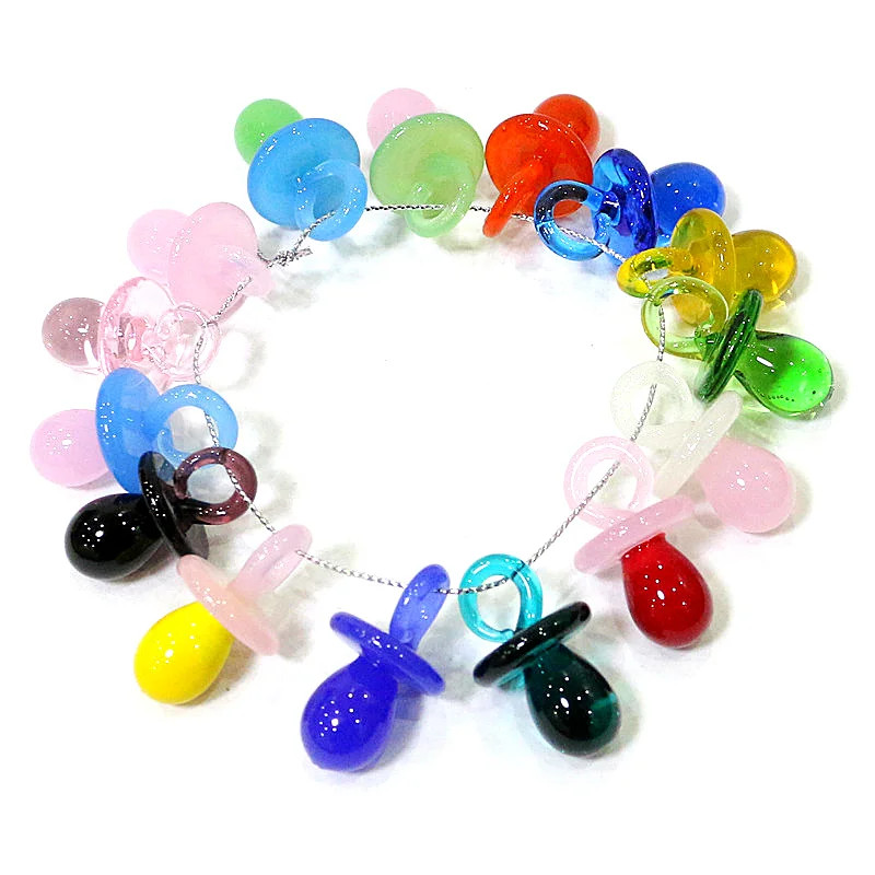 1PC Mini Glass Pacifier Charm  - Jewelry Making 3 Year Old review and price